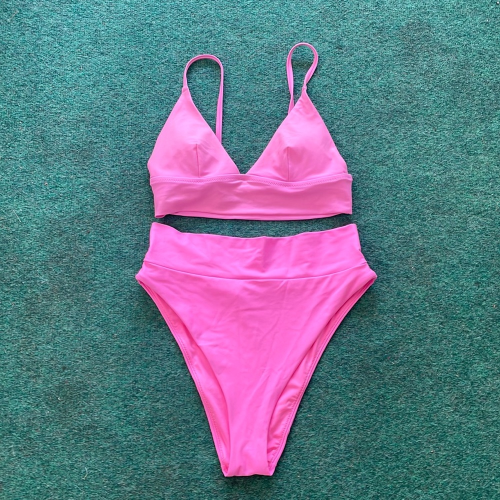 Aerie Pink Triangle Bathing Suit : Size S/M